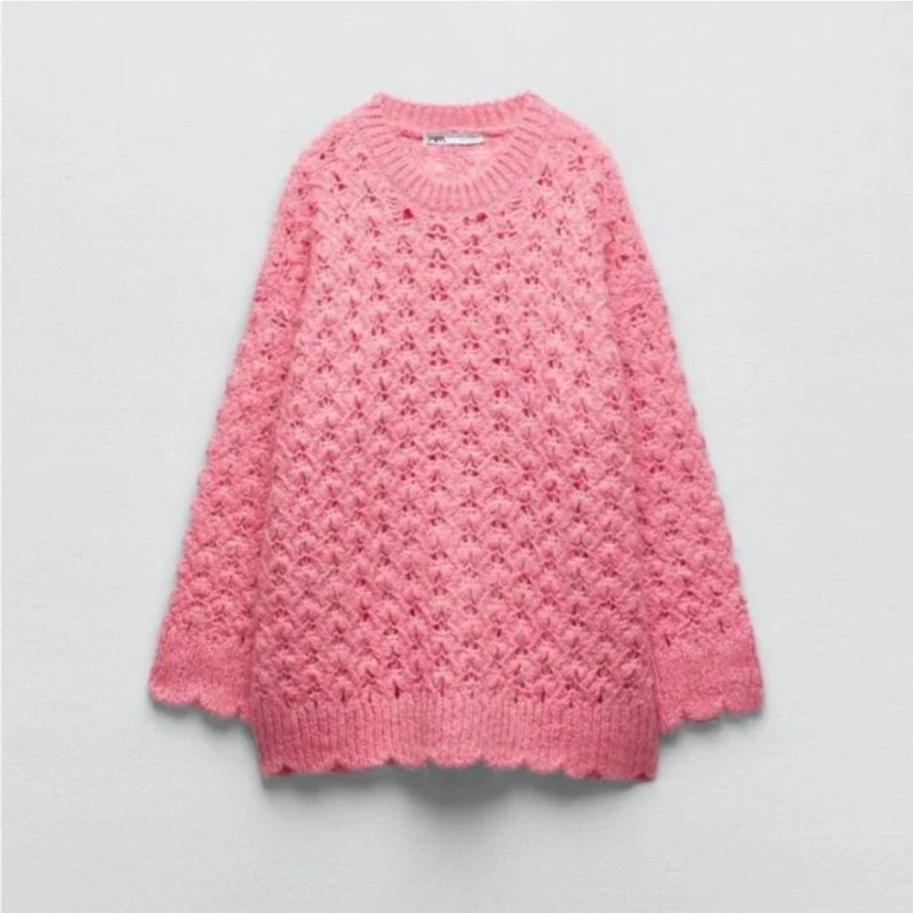 Zara Wool Blend Oversized Chunky Sweater